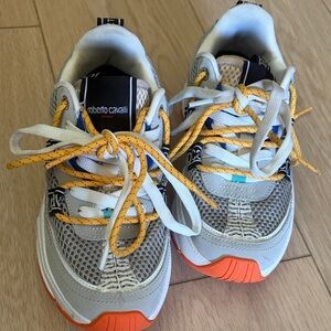 Roberto Cavalli Kids' Sneakers in Gray and Orange